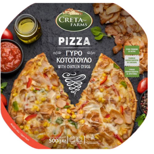 CRETA FARMS ПИЦА С ПИЛЕШКИ ГИРОС И СОС ЦЕЗАР 0.500