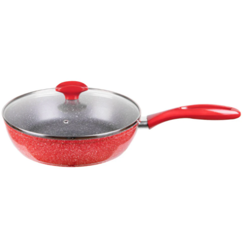 ТИГАН 24СМ./4.00ММ.+КАПАК КОВАН АЛУМ. МРАМ.ПОКР./ЧЕРВЕН ZP 4419 E24CD