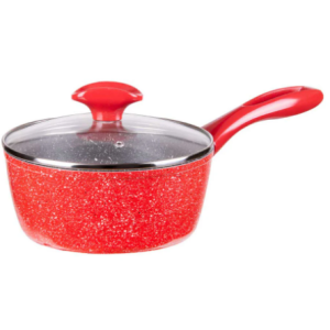 КАСЕРОЛА С КАПАК 18*8СМ. КОВАН АЛУМ.С МРАМ.ПОКР./ЧЕРВЕН ZP 4421 E18