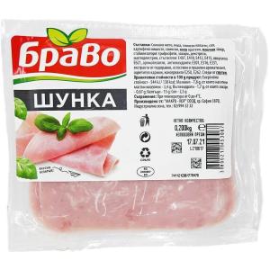 БРАВО СВИНСКА ШУНКА БГ 0.200 СЛАЙС ВАКУУМ