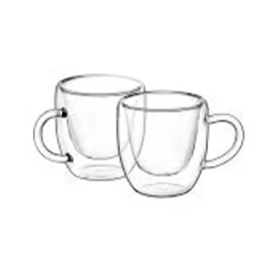 ЧАША ЗА ЕСПРЕСО С ДРЪЖКА LUIGI FERRERO COFFEINA FR-8014 90МЛ 2БРОЯ