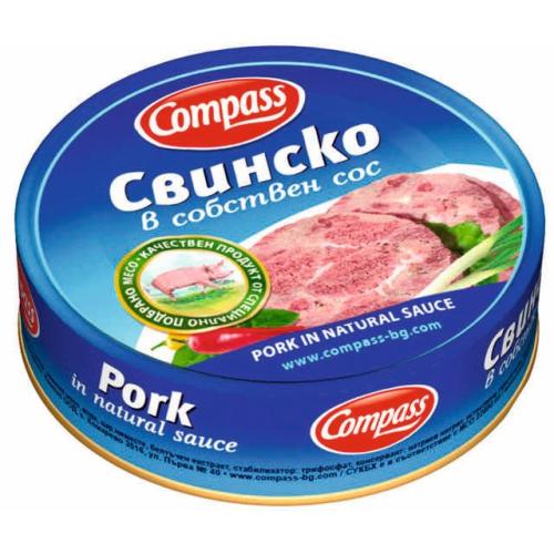 КОМПАС СВИНСКО МЕСО В СОБСТВЕН СОС 0.180