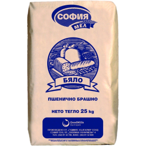 БРАШНО СОФИЯ 25кг ТИП 500 БЯЛО ЗА ХЛЯБ/СИН ЧУВАЛ