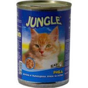 ДЖАНГЪЛ КОТКА 0.410 КОНСЕРВА РИБА ТОН И СЬОМГА